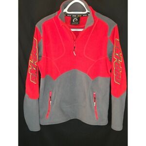 Ski-Doo Team Fleece Pullover Jacket Red Gray Men's Size Small‎ Snowmobile